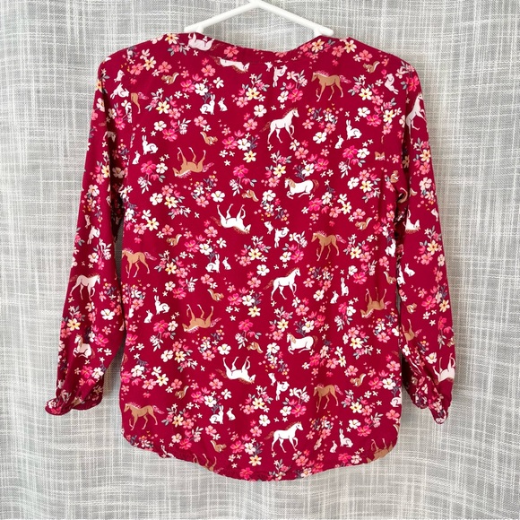 Carter's Spring Floral/Bunny/Horse Button-up Top | 3T - Picture 2 of 4